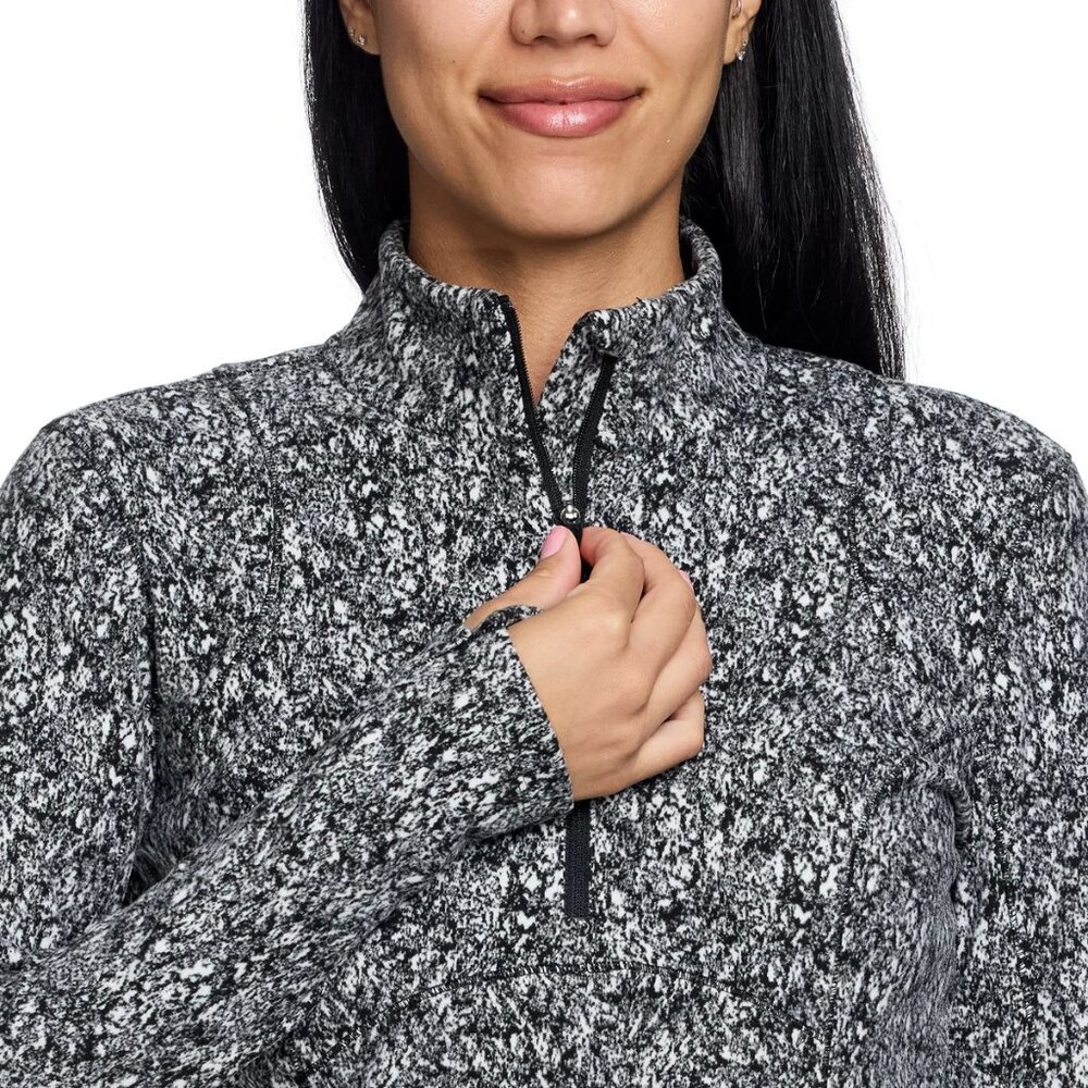 Women's Spyder Fleece Printed Half Zip Top, Multi (Black/White) - Picture 5 of 7